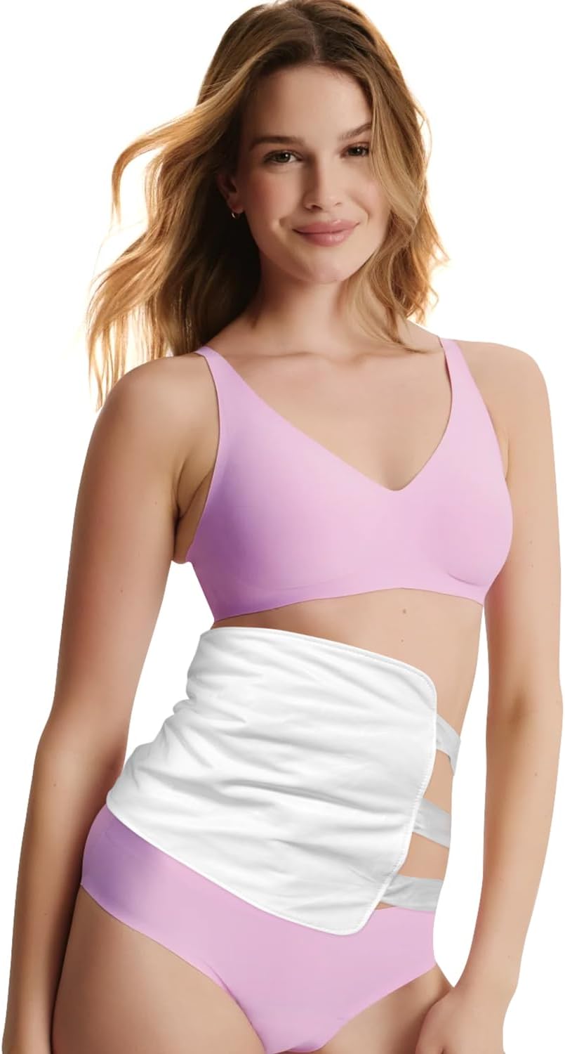 Castor Oil Pack Wrap Organic Cotton for Liver Detox, Stomach, Belly, Reusable Castor Oil Compress and Pack Kit with with Six Adjustable Straps