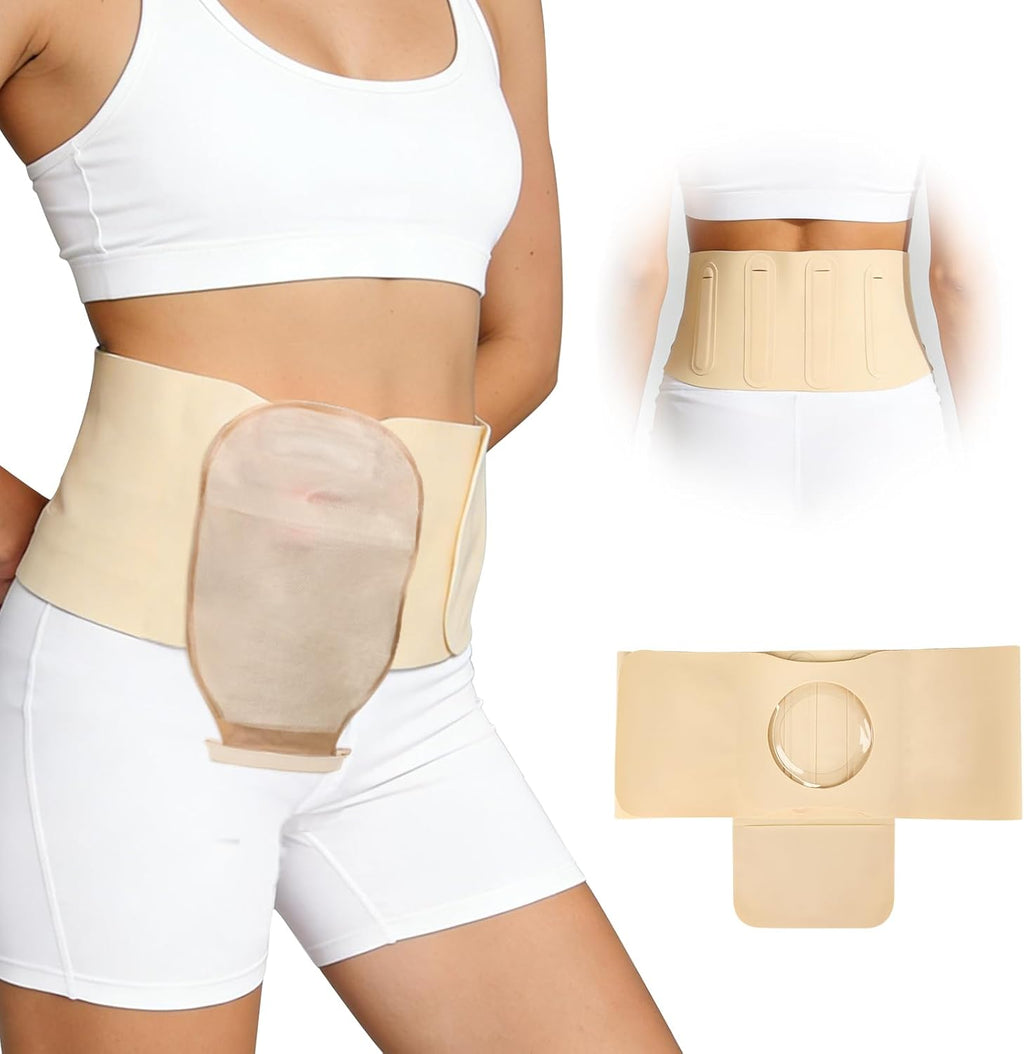 Ostomy Belt, Ostomy Supplies Ostomy Hernia Support Belt for Men/Women, Stealth Belt Ostomy, Elastic Abdominal Support Belt Preventing the Stoma Hernia and Reinforce Colostomy Bags - M