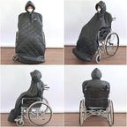 Waterproof Windproof Winter Full Body Warm Blanket, Fleece Lined Wheelchair Cosy Cover with Hood Rain Coat Poncho Cover for Adults Wheelchair Users Full Body Protection Blanket