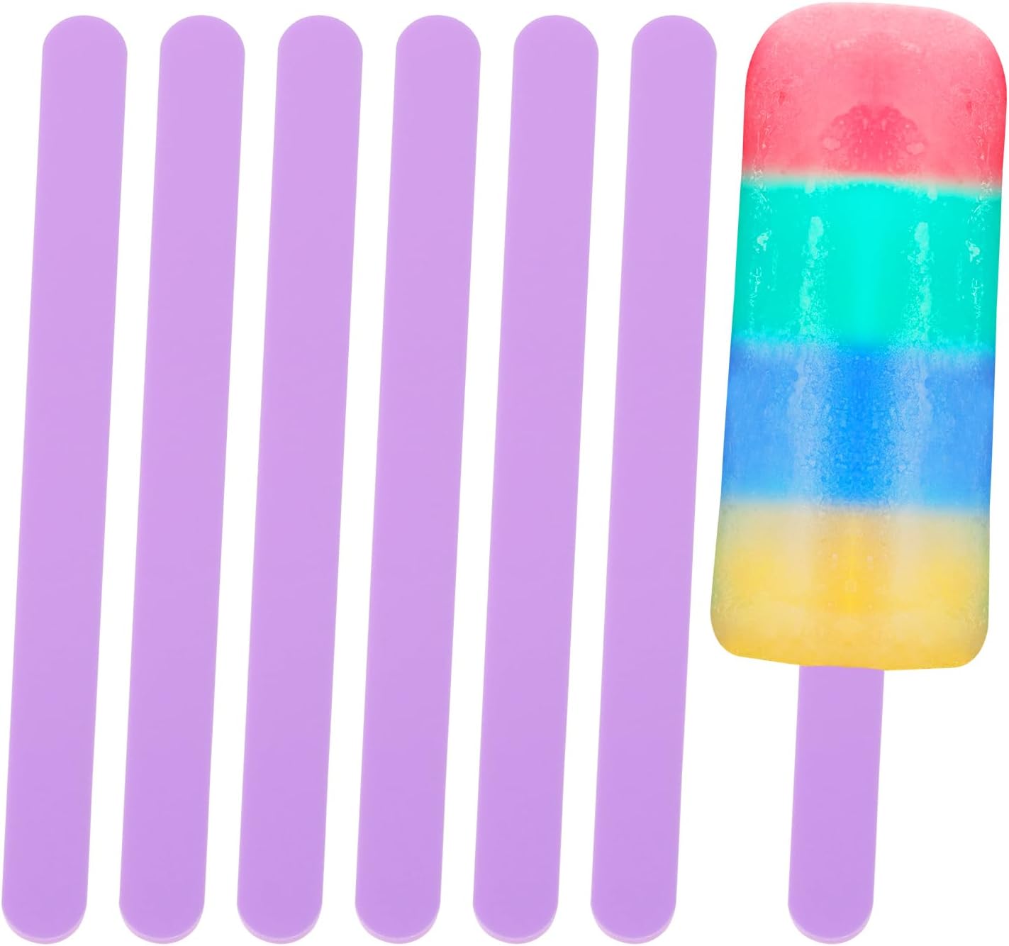 ONLYKXY 20pcs Ice Cream Stick Reusable 4.5inch Mini Acrylic Cakesicle Stick for DIY Crafts Candy Cake Mold Home Party Plant Labels Hair Removal Waxing Mixing Fudge (Dark Purple)