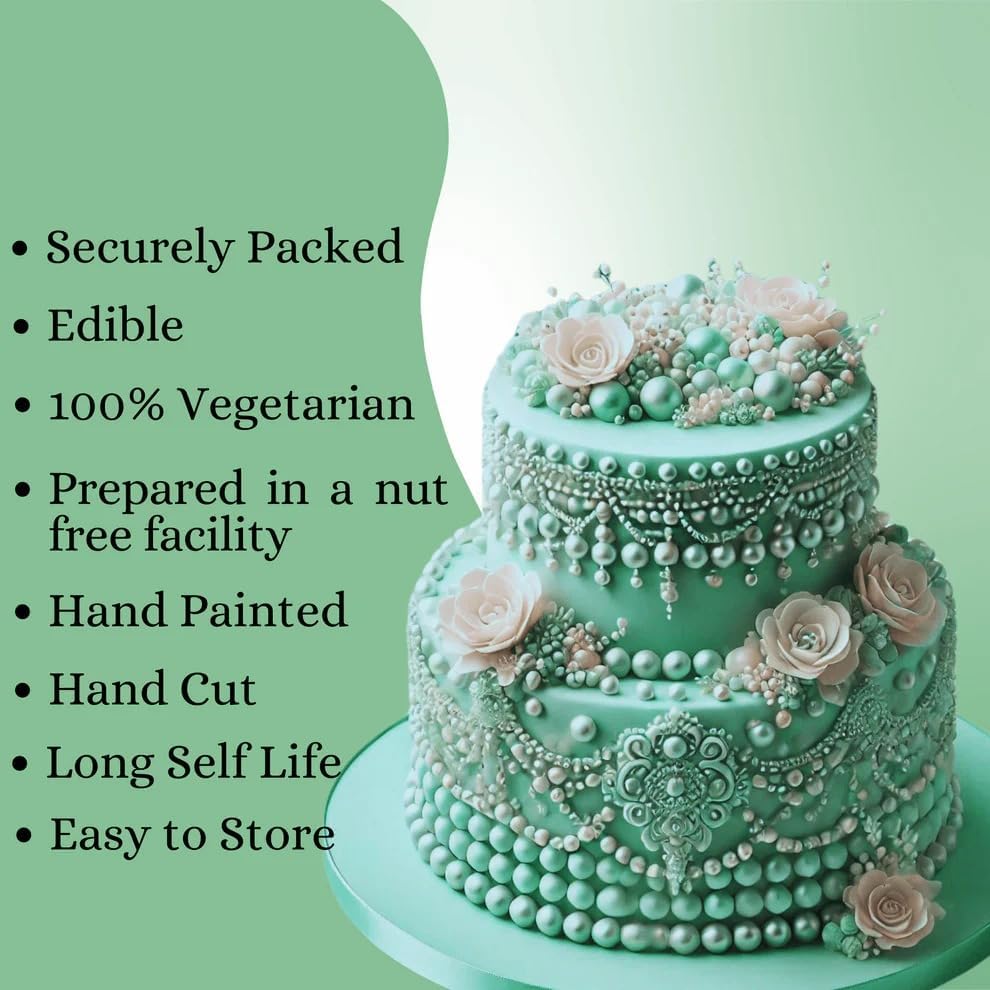 Confect Love Disco Balls Thistle Green Decorative Candy Pearls, Cake Decorating Sprinkles | Vegan, Gluten-Free, Soy-Free, Dairy-Free, Palm Oil-Free – 4.2 Oz