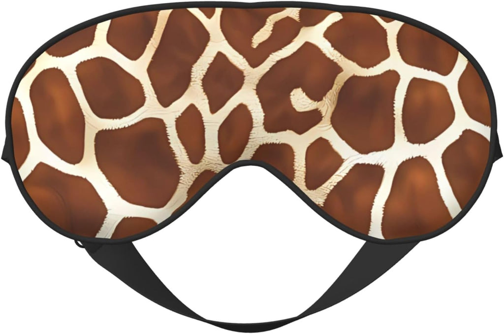 Giraffe Print Sleep Mask Adjustable Eye Shade Cover Light Blocking Eye Masks for Women Men Gifts Travel