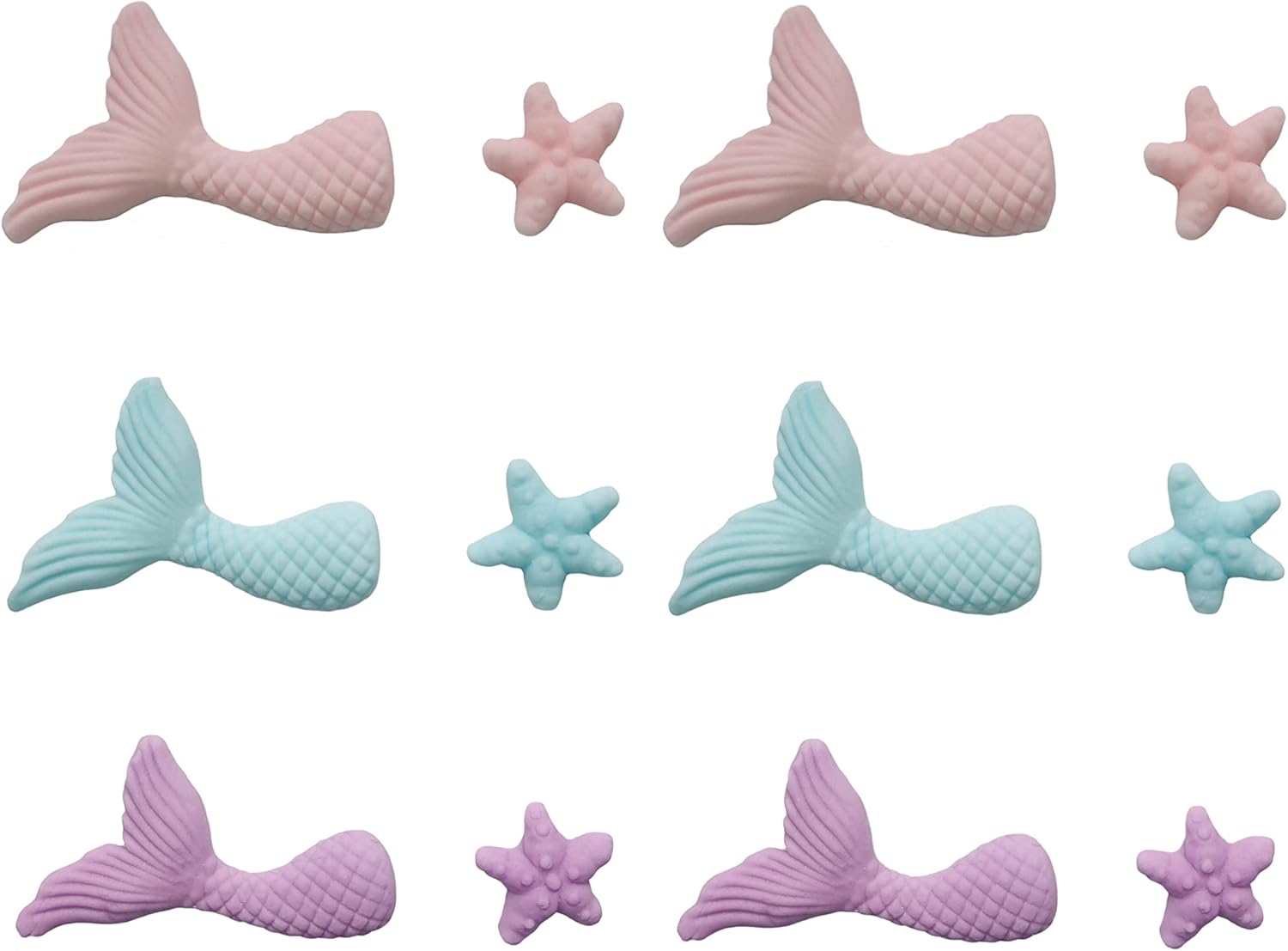 Sentovac 12pcs Edible Mermaid and Starfish Cake Sprinkles | Cake and Cupcake Topper Decorations | Edible Sprinkles for Decorating