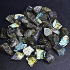 Labradorite Raw Crystals, Large 1.25-2.0" Healing Crystals Natural Rough Stones Crystal for Tumbling, Cabbing, Fountain Rocks, Decoration, Polishing, Wire Wrapping, Wicca & Reiki