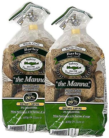 Greek Whole Grain Barley Rusks - Tsatsaronakis " Manna" 2 x 400gr (2-pack)