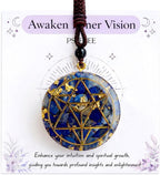 Lapis Lazuli Orgonite Chakra Healing Orgone Pendant Necklace, Reiki Healing Spiritual Crystals Stones Men Women