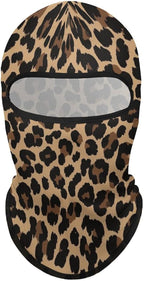 Men’s Lightweight Ski Mask Balaclava, Leopard Cheetah Print Sun Shield Face Cover for Outdoor Sports, Motorcycle Accessories, Dust Proof Reusable Neck Gaiter