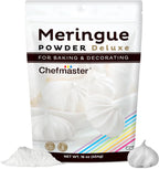 Chefmaster Meringue Powder Deluxe, Professional-Grade Egg White Substitute for Meringue Cookies, Pie Filling, Royal Icing, Non-GMO, Easy-to-Use, Made in USA, 16 oz