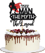 The Man The Myth The Legend Cake Topper,Legend Retirement Party Decor，Super Dad Happy Birthday Theme Father's Day Party Decorations