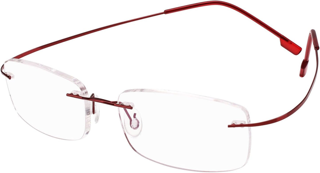 Memory Titanium Stainless Steel Rimless Flexible Reading Glasses
