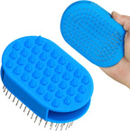 Upgraded Double-Sided Dog Grooming Brush, Silicone Pet Bath Brush for Long Short Haired Dogs and Cats, Dog Shampoo Brush for Shower, Massage, 3-in-1 Hair Removal Comb for Shedding & Deshedding