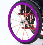 1 Pair 24-inch Rear Wheel Sports Wheelchair Non-Slip Wear-Resistant Silicone Hand Push Cover, Hand Wheel Snare Pads,Purple