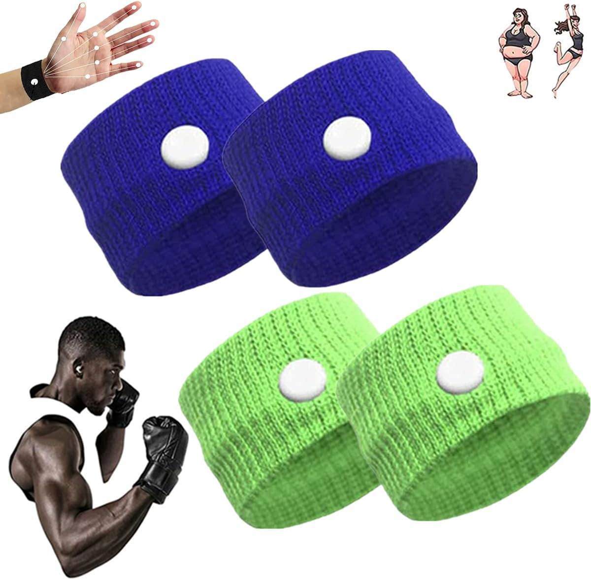Weimax Sugar Control Wristband,Blood Sugar Control Wristband,Healthify Sugar Control Therapeutic Wristband for Everyone (J-2Pairs)
