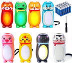 8 Pack Small Mini LED Flashlights for Kids Cute Animal AAA Flashlight Bulk- 2 in 1 Lantern Flashlight - Christmas Gift Stocking Stuffers for Camping for Girls Boys Toddlers Halloween Gifts
