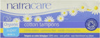 Natracare 2000 Organic All Cotton Non-Applicator Tampons 20 Count, 3 pack