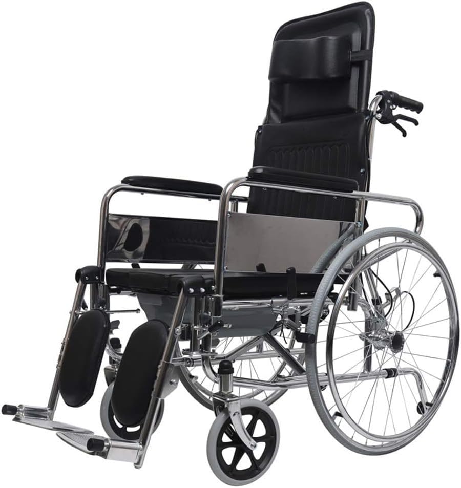 NOLLAM Wheelchair Portable Wheelchair Manual Folding Elderly Wheelchairs for Disabled Wheelchairs Elderly Lightweight Without Brakes Transport wheelchairs for Adults