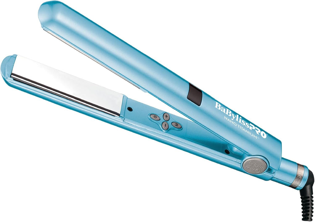 BaBylissPRO Nano Titanium Flat Iron Hair Straightener, Digital Flat Iron for Pro Salon Results, Styling Tool for All Hair Types