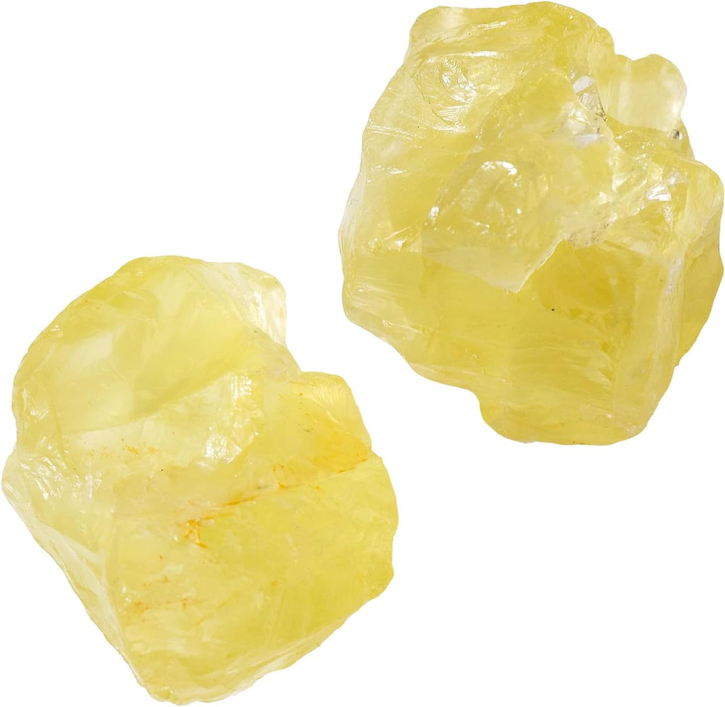Apengshi Citrine Raw Crystals 2PCS Natural Rough Rocks Healing Crystal and Stones DIY Raw Stones Meditation Fountain Garden Home Decor