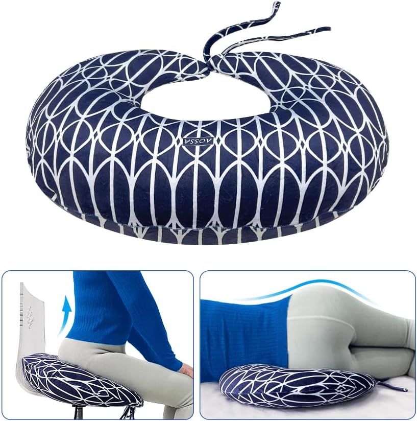 AOSSA BBL Pillow After Surgery Brazilian Butt Lift Pillow Post Surgery Recovery for Sitting Sleeping Driving Booty Butt Pillows for Women Lumbar Back Hip Cushion Seat Support Foam BBL Wedge Pillow
