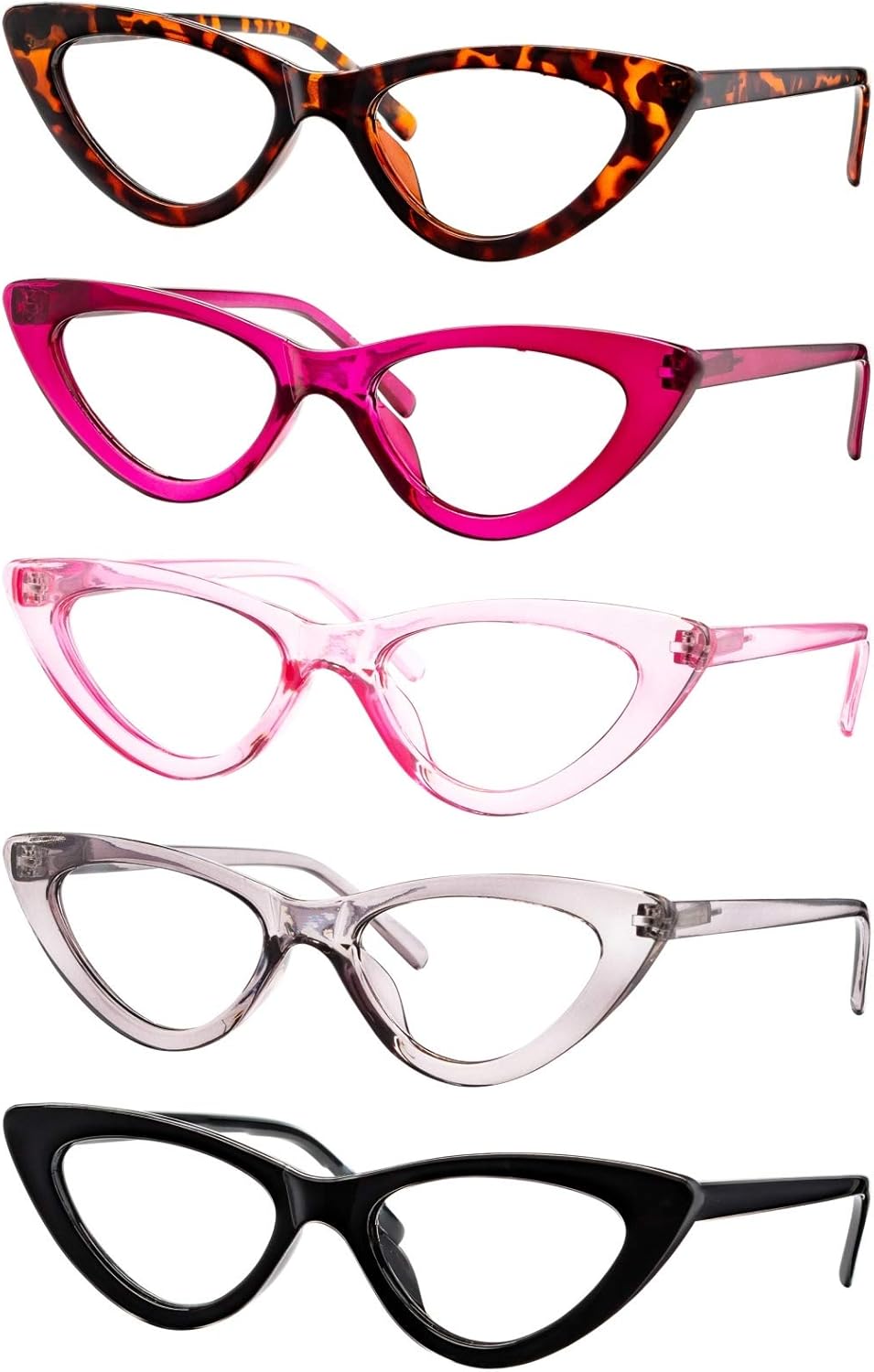 Yogo Vision Reading Glasses Readers for Women Cateye Eyeglasses and Light Spring Hinge Frame