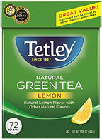 Tetley Natural Green Tea, Lemon Green Tea, 72 Teabags (Pack of 6) Rainforest Alliance Certified