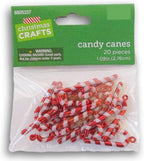 Mini Candy Cane Ornament Charms,Plastic - 20 Piece - 1.09 Inches