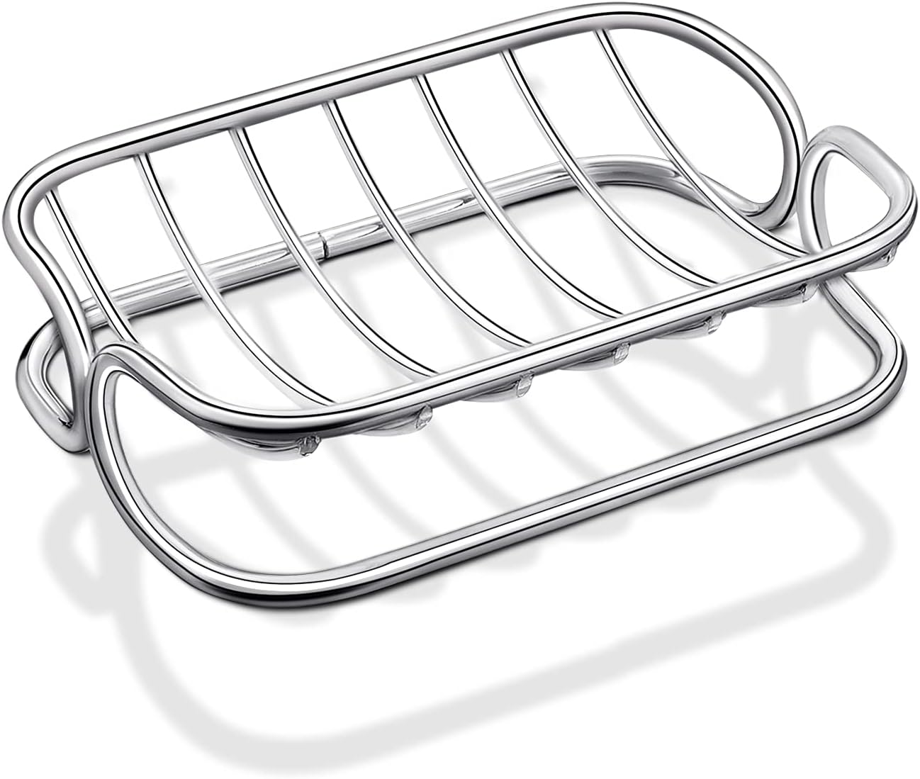 Patelai Soap Dish Stainless Steel Bathroom Bar Soap Holder for Shower Rust Proof Metal Self Draining Sponge Shelf Tray for Kitchen Sink(Classic Style)