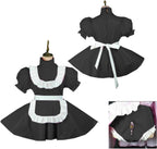 Plus Size Maid Dresses Style Sissy Dress Locable Sweet Dress Costume,Black,7XL