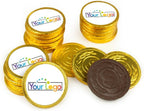 80ct Logo Candy Chocolate Coins with Company Logo Business Promotional Items (80 Pack) Personalized Tradeshow & Marketing Giveaways - Gold