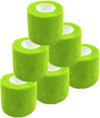 Self Adherent Wrap Tape Medical Cohesive Bandages Flexible Stretch Athletic Strong Elastic First Aid Tape for Sports Sprain Swelling and Soreness on Wrist and Ankle 6 Pack 2Inch X 5Yards(Green)