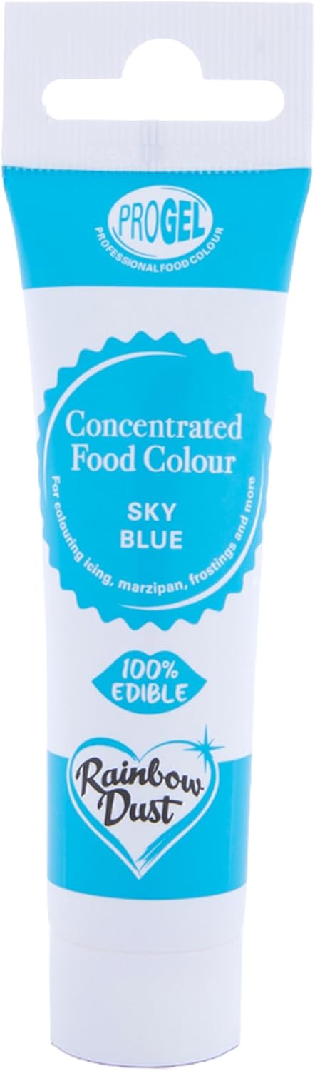 Rainbow Dust ProGel® Concentrated Food Colour, Sky Blue Colouring Gel For Baking and Cake Decorating, 25g Tube