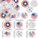 Ephlyn 54Pcs 4th of July Edible Cupcake Toppers American Flag Patriotic Cake Decorations Wafer Paper USA Independence Day for July 4th Party Supplies Red
