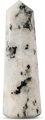 Rainbow Moonstone Healing Crystal Tower Obelisk – Crystals and Healing Stones for Meditation, Reiki, Chakra Balancing, and Crystal Grids – Crystal Points for Home or Office – Spiritual Decor & Gift