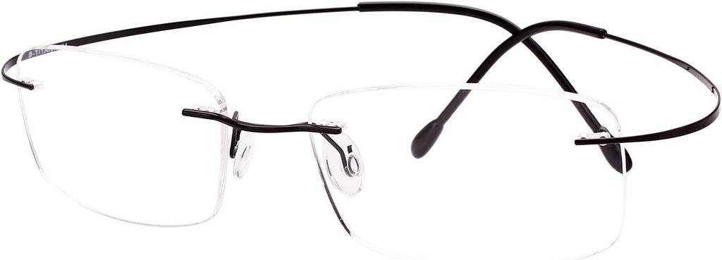 Agstum Titanium Rimless Flexible Frame Hingeless Optical Eyeglasses Clear Lens
