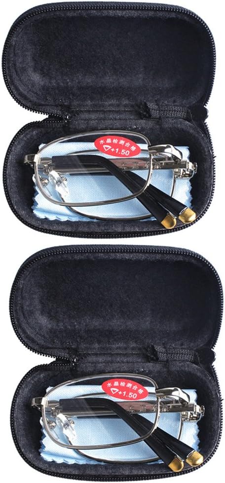 2 PRS Mens Womens Folding Reading Travel +3.00 Glasses w Case 16 Strengths Available
