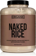 NAKED nutrition Rice - Organic Brown Rice Protein Powder - Vegan Protein Powder - 5Lb Bulk, Gmo Free, Gluten Free & Soy Free. Plant-Based Protein, No Artificial Ingredients - 76 Servings