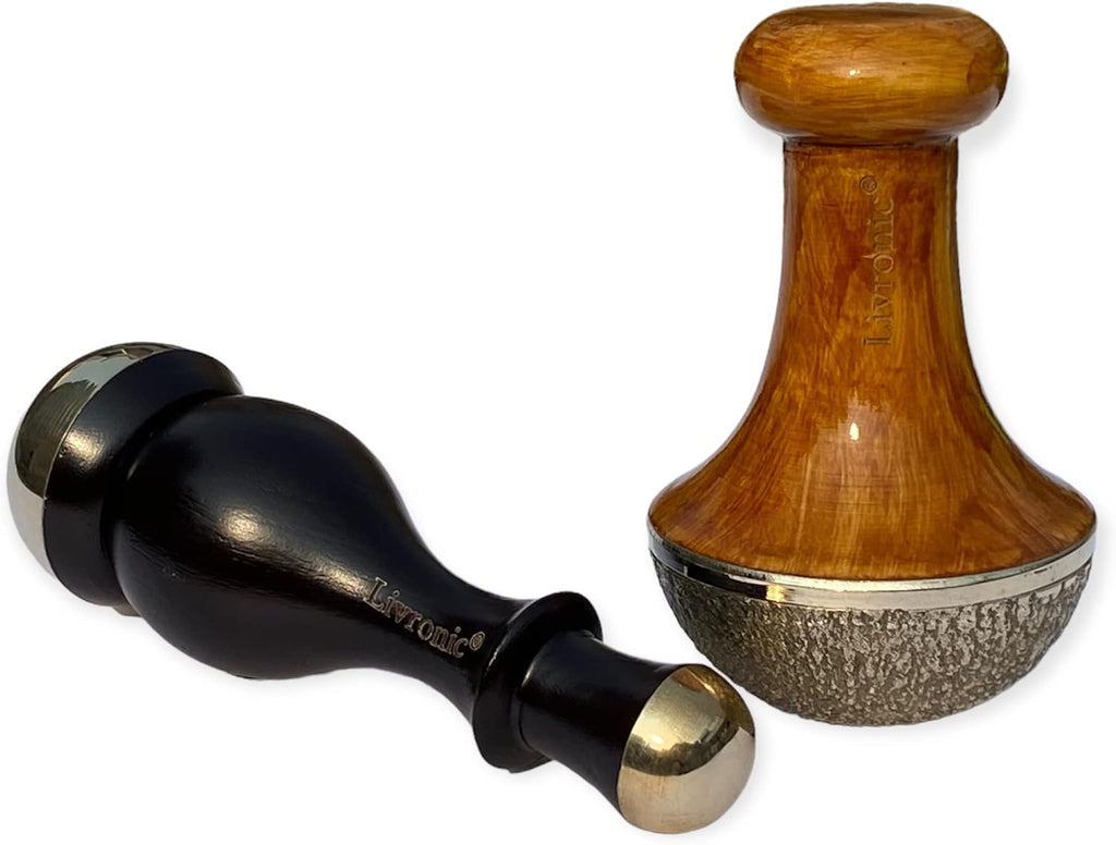 Livronic® Detox Bronze Kansa Wand Body and Foot Massager | Unique Design - 2 in 1 Massager with Two Different Sizes of Kansa Cups Comfortable Grip and Kansa vatki massager 1 (Pack of 2 Pcs)