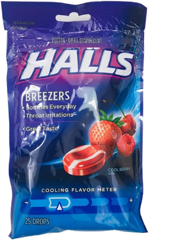 Halls Breezers Cool Berry Cough Drops - Pack of 3