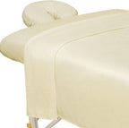 ForPro Professional Collection Premium Microfiber 3-Piece Massage Sheet Set, Natural, Ultra-Light, Stain, and Wrinkle-Resistant Includes Massage Flat and Fitted Sheet and Massage Face Rest Cover