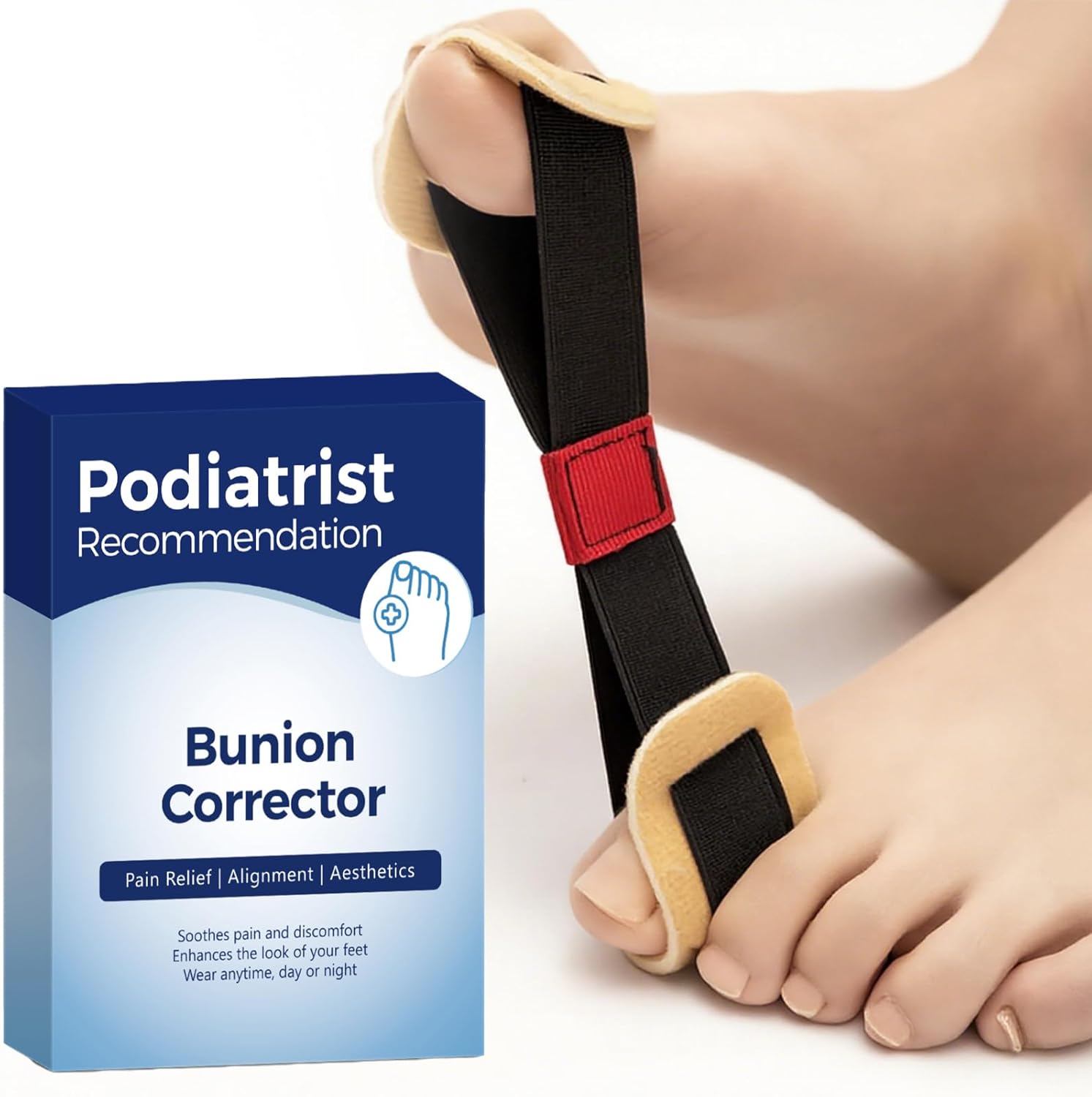 Toe Stretcher Band - Bunion Corrector for Women Big Toe, Hallux Valgus Corrector, Foot Resistance Band for Bunion Relief