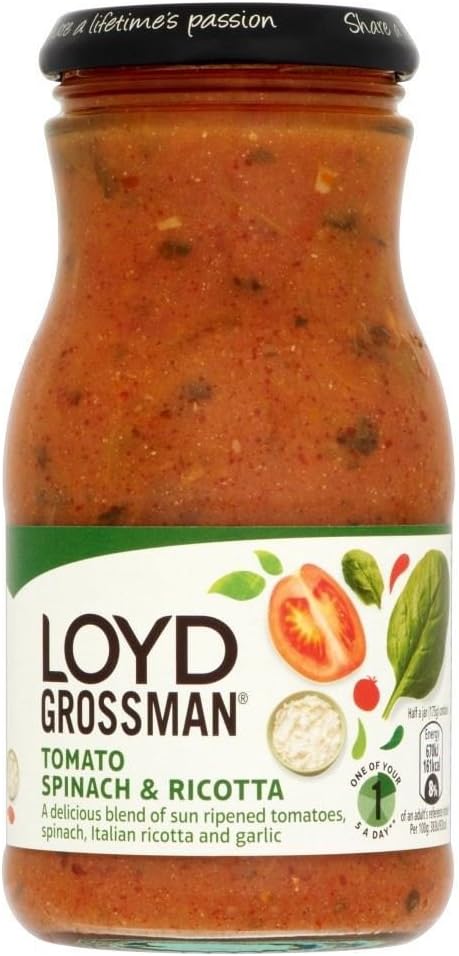 Loyd Grossman Seasonal Pasta Sauce - Tomato Spinach & Ricotta (350g) - Pack of 6