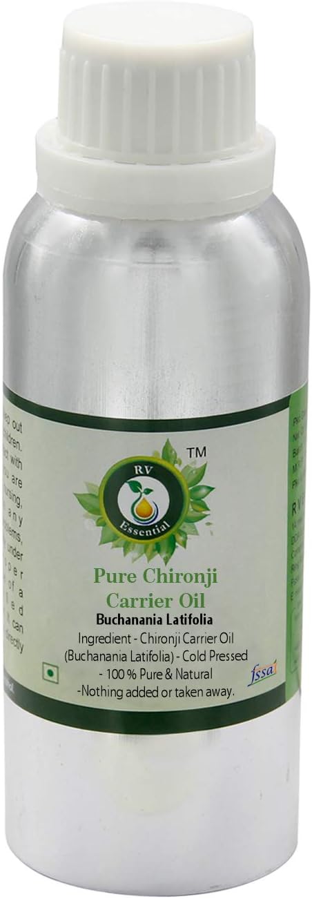 R V Essential Pure Chironji Carrier Oil 1250ml (42oz)- Buchanania Latifolia (100% Pure and Natural Cold Pressed)
