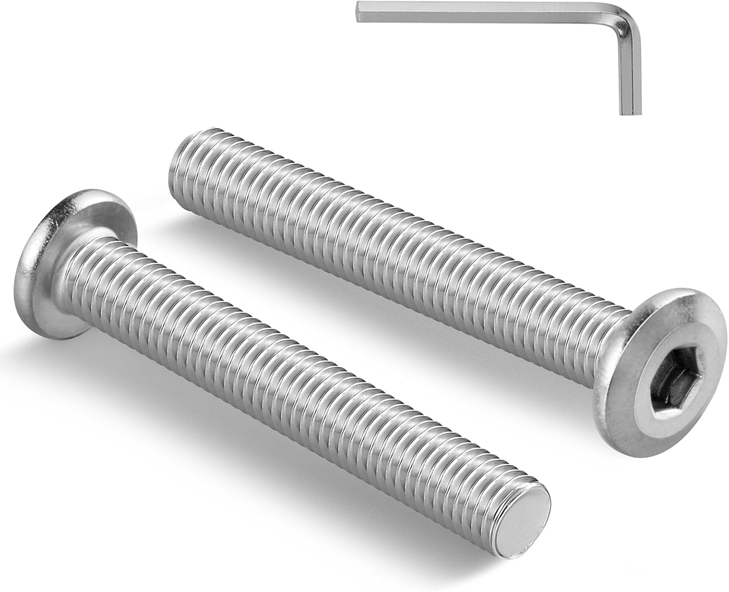 1/4-20 Bolt, 20Pcs 1/4-20 x 3 Flat Head Hex Socket Cap Screws, 304 Stainless Steel 18-8 Furniture Bolts, Full Thread (with Hex Spanner)