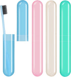 Hooqict 4 Pack Toothbrush Cases Travel Toothbrush Holder Portable Toothbrush Container Plastic Protector Cover Case for Traveling, Camping, Home, School, Business