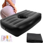 BBL Bed with Hole for Sleeping After Surgery, Black PVC Inflatable Recovery Mattress with Built-in Electric Pump | Brazilian Butt Lift Post-Op Air Bed