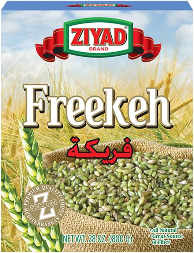 Ziyad Freekeh Fire Roasted Baby Wheat (28.2 oz) High in Fiber- Nutty Earthy Flavor - Vegan Ancient Grain - Gluten Free, Protein Packed - Ideal for Pilafs, Soups, Salads - No Presoaking Needed