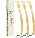 3 Pack Wooden Back Scratcher, 17 Inch Curved Long Handle Bamboo Back Scratchers Ideal Gifts for Adults Men Women, with Beautiful Gift Packaging