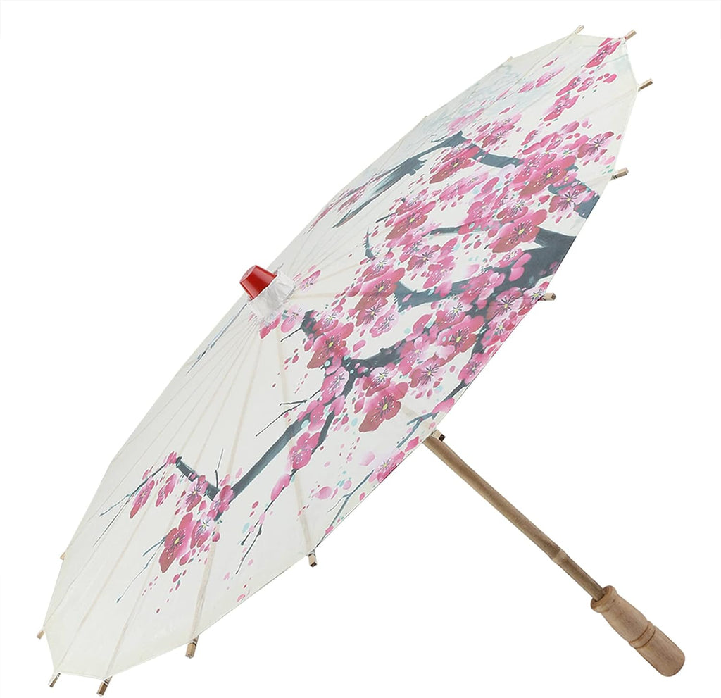 Chinese Japanese Oiled Paper Umbrella,Handmade Oiled Papers Umbrellas Parasol Plum Blossoms Umbrella for Wedding Decor Art Party Photography Props Classical Dance Costume Cosplay Decoration