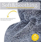 Hot Water Bottle - with Soft Premium Fleece Cover - Dark Gray, 2L - Heating Pad for Menstrual Cramps and Period Comfort - Bed Foot Warmer - Hot & Cold Compress for Back, Stomach, Neck Pain Relief