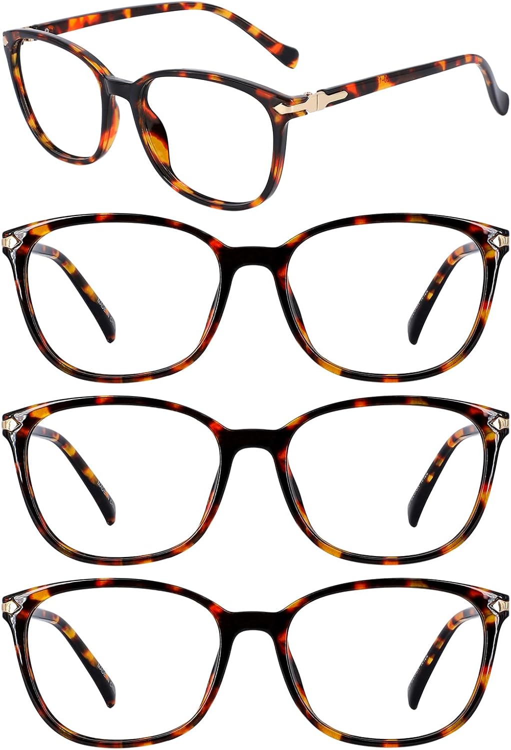 4 Packs Reading Glasses for Women Blue Light Blocking Computer Readers 1.0 1.25 1.5 1.75 2.0 to 4.0